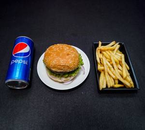 Veg Burger + French Fries + Coke