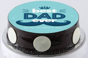 Best Dad Ever Chocolate - Photo Cake - 500g