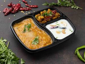 Ghee Sambhar & Kaju Curd Rice Meals with Aloo Fry