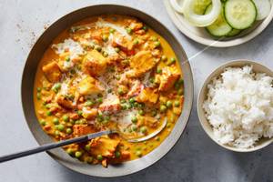 Mattar Paneer & Plain Rice combo         
