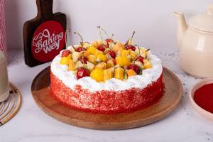 Eggless Red Velvet Fruit Cake 