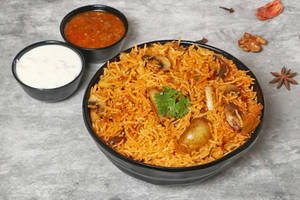 Mushroom Biryani With Lime Mint Cooler