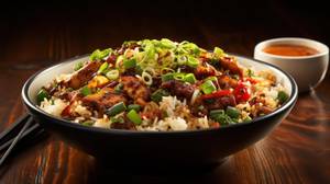 Veg Fried Rice With Chlli Paneer( Big, 4 Pcs)