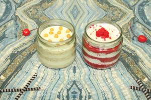 Butterscotch + Red Velvet Jar Cake