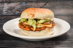 Peri peri spicy veg aloo tikki burger