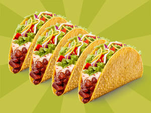 4 Crunchy Tacos Bean @ 66 each
