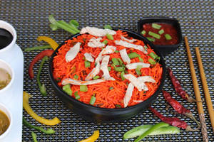 Spicy Schezwan Chicken Fried Rice In A Wok