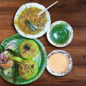 Palak Litti + Sabji ( 2 Pcs)