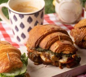 Pesto croissant sandwich