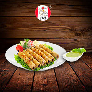 Fried Chicken Kebab, Green Chutney