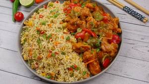 Half Veg Manchurian + Half Veg Rice