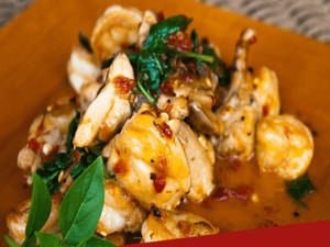 Hot Basil Sauce Prawn