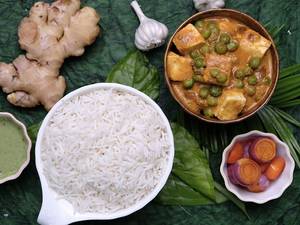 Mattar Paneer Rice Meal For One
