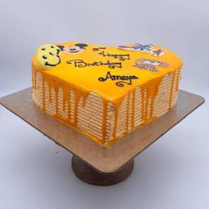 Mango Heart Shape Cake