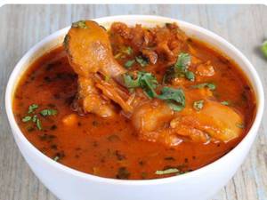 Chicken Korma Quarter 4 Roti salad chutney Thali