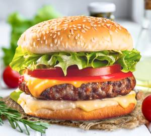 Veg.Burger with cheese slice