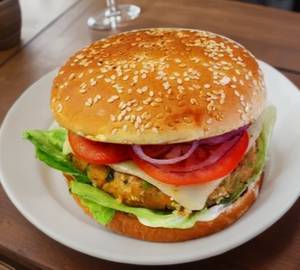 Veg Aloo Tikki Cheese Burger