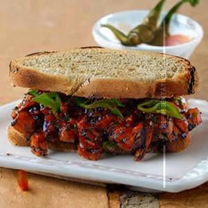 Marine Chilli Garlic Mushroom Sandwich