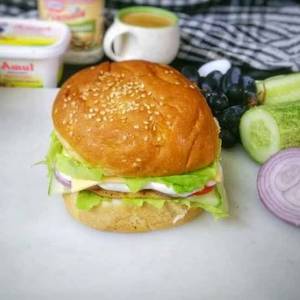 Chicken salami burger