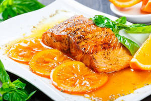Grilled Fish In Orange Cilantro Sauce