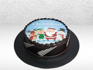 Christmas Chocolate Photo Cake