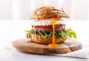 Egg burger with cheese