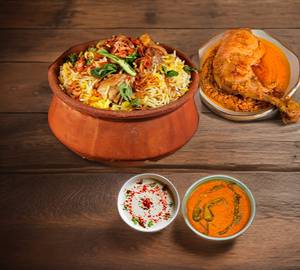 Chicken Dum Biriyani (Half) + Chicken Do Payaza [3pc]