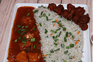 Veg Fried Rice + Gobi 65 + Mushroom Manchurian
