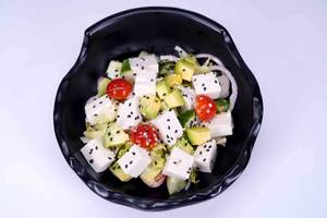 Miso Tofu, Avocado Salad in Sesame Dressing