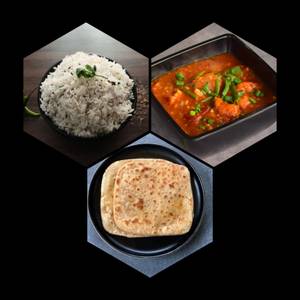 Chicken Chilli [Half] with Jeera Rice [Half) and 2 Paratha