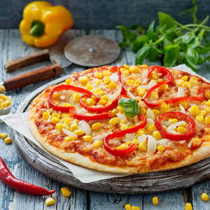Capsicum Onion Corn Pizza