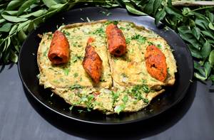 Mutton Kabab [1 Piece] With Bread Omelette [3 Eggs]