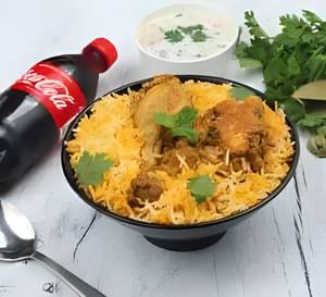 Chicken Rara Biryani With 250Ml Coca-Cola