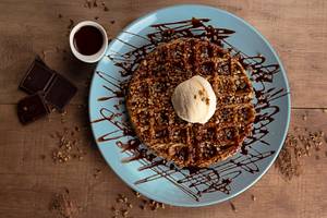 Dark chocolate waffle