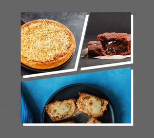 8 Inch Margherita + Cheese Garlic Bread 2pcs + Lava Cake