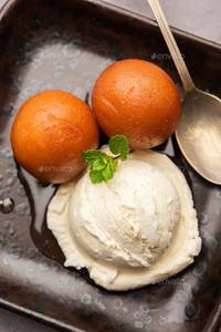 Gulabjamun(3) With Mango scoop 