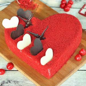 Red Velvet Heart Shape Cake [1 Pound]