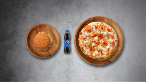 Burger And Pizza Cold Drink Combo