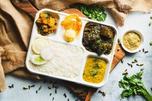 Pork With Till Rice Thali