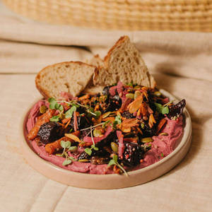 Roasted Roots + Hummus + Toasted Seeds