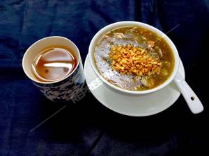 Chicken Burnt Garlic Soup