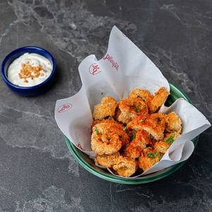 Rava Fried Squid Rings, Garlic Dip
