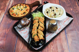 7" Farm Fresh Pizza+White Sauce Pasta+Spring Rolls