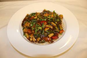 Pan Fried Noodles with Chilli Bean Veg  