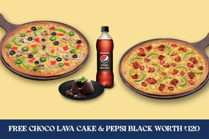 Any 2 Large 10" Pizzas [FREE Chocolate Lava Cak...