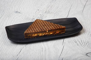 Brown salsa sandwich
