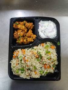 Veg Fried Rice + Gobi Manchurian Dry