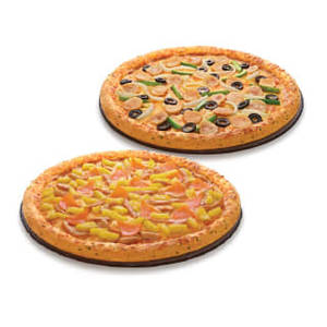 Any 2 (7") Regular Veg 1 Pizza @ 389/-
