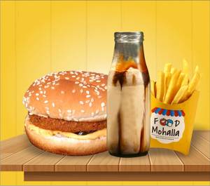 Mexican Burger with 1 Peri Peri Fries and 1 Cold Coffee