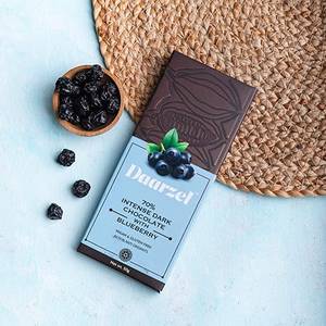 70% Intense Dark Chocolate With Blueberry | Vegan & Gluten Free | 50 Grams